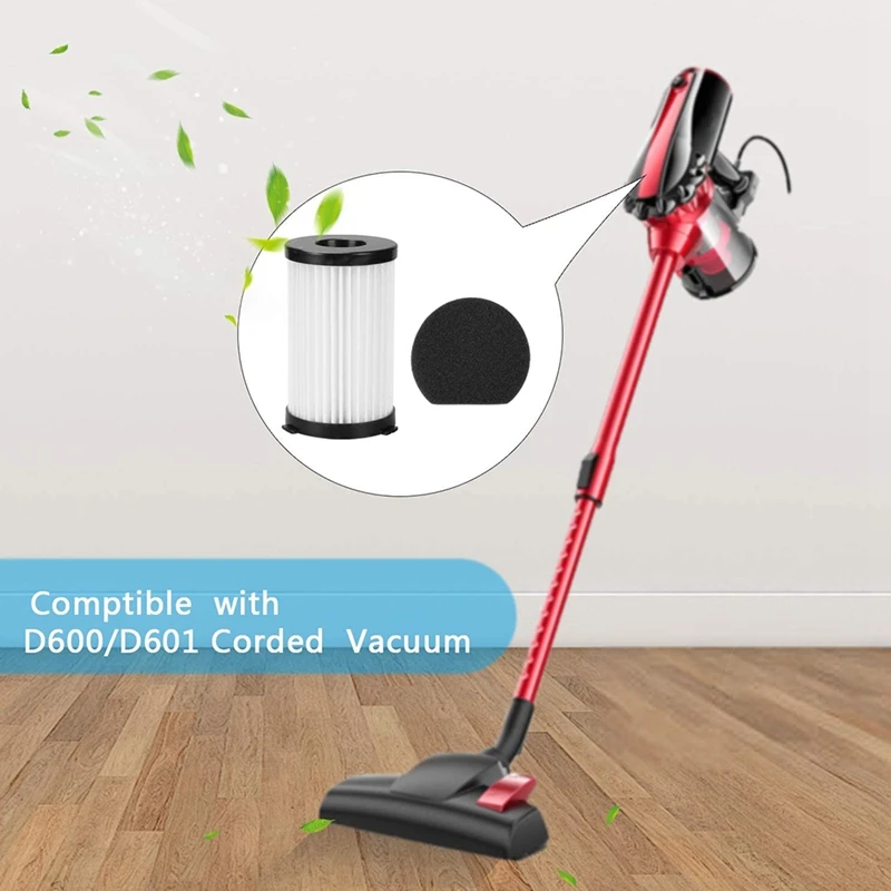 Моющийся сменный комплект Hepa-фильтра и губки для проводного пылесоса MooSoo D600 D601