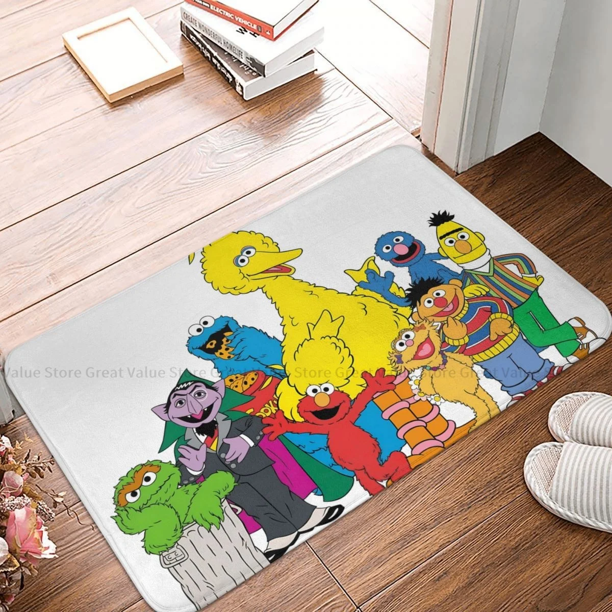 

Sesame Street 80s TV Series Anti-Slip Doormat Living Room Mat Bert And Ernie Balcony Carpet Welcome Rug Indoor Decor