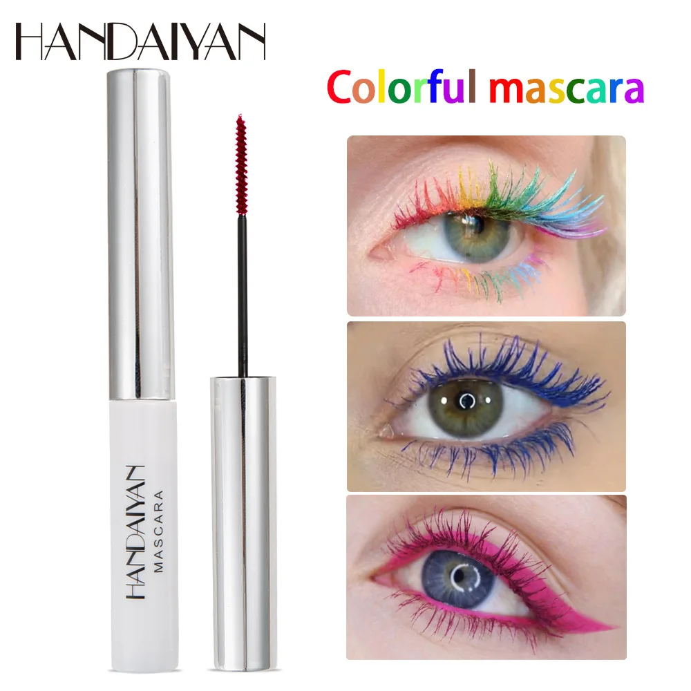 

Colorful Eyelash Mascara Waterproof Eye Lashes Extension Curling Lengthen White Green Colors Cosplay Cosmetic