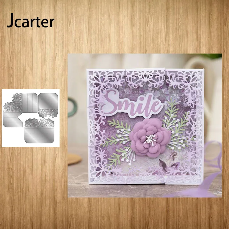 

3D Square Flower Border Metal Cutting Dies Craft Stencil for Scrapbooking Handmade Tool Make Album Punch Blade Decor Template