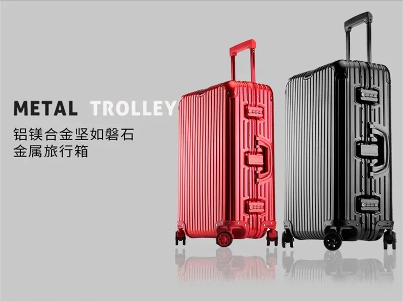 Горячие продажи полностью чемодан на тележке из магниевого алюминиевого сплава