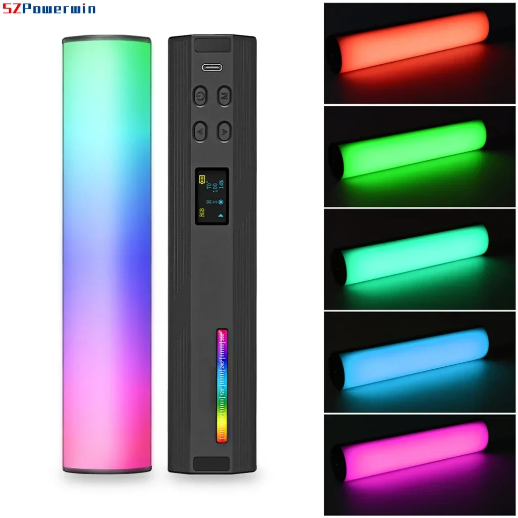 Powerwin W200RGB светодиодный светильник для видеосъемки перезаряжаемая ручная лампа RGB
