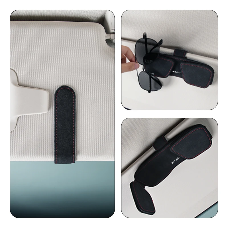 Кожаный автомобильный чехол для очков солнцезащитный козырек зажим карт