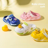 children hollow shoes 2022 summer new non slip for boys fashion with cartoon animals cute girls slippers kids soft flat outdoor