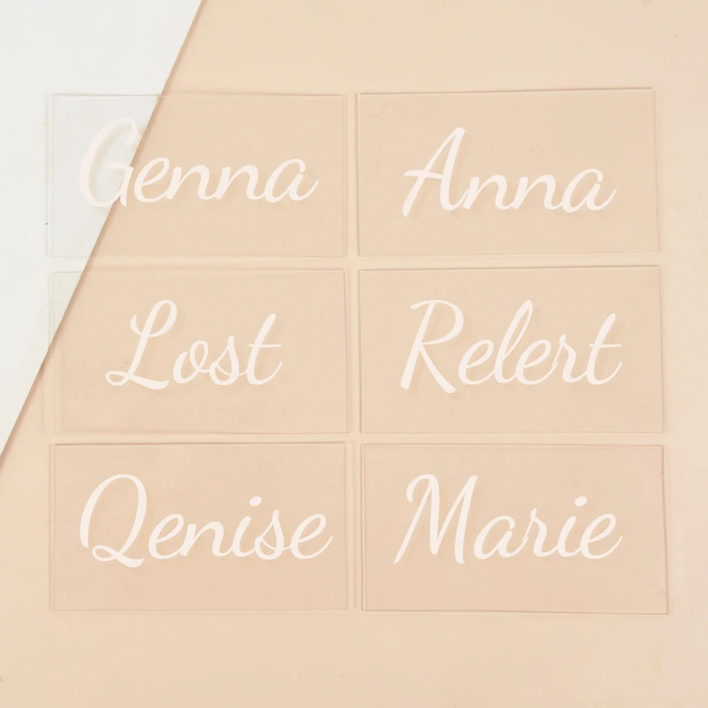 

10pcs Clear Rectangular Blank Acrylic Sign Wedding Banquet Number Place Card Birthday Party Decoration Table Name Tag Seat Cards