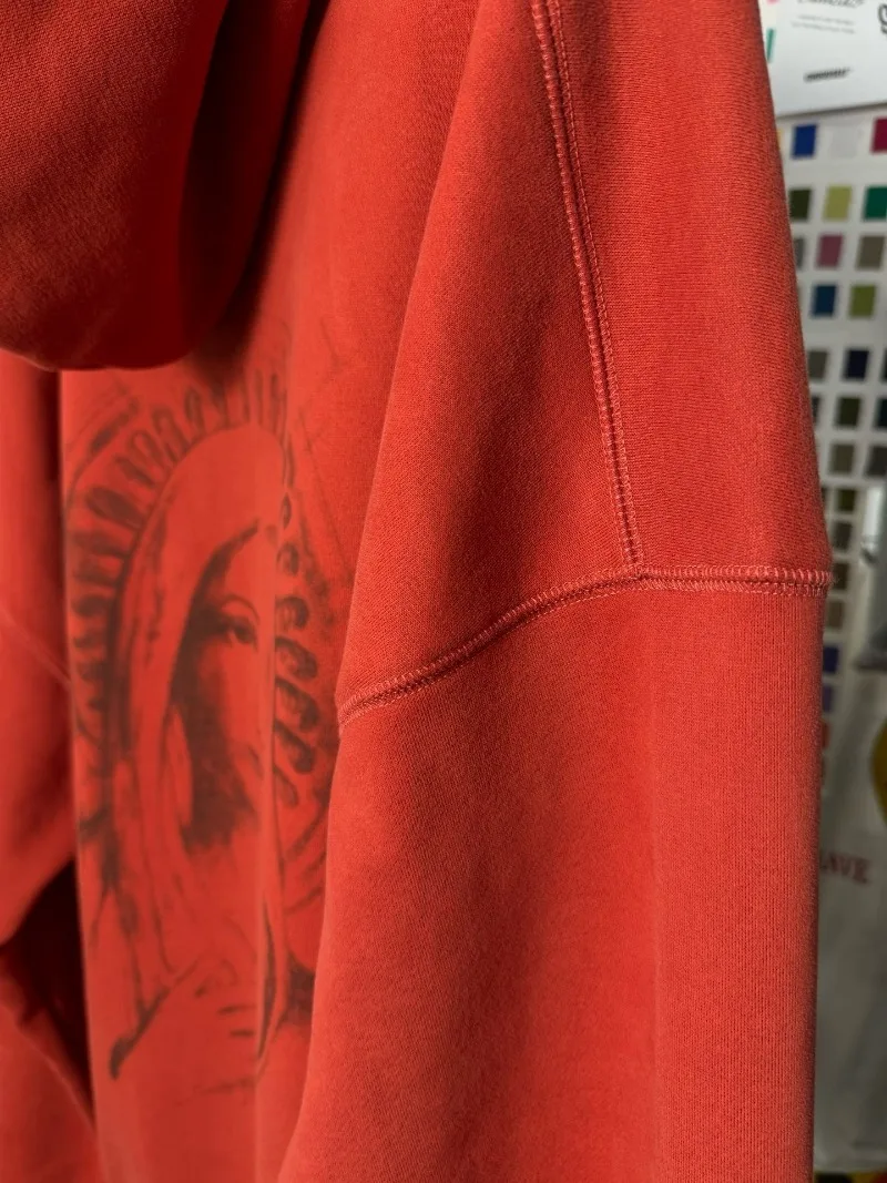 2024ss потертые красные толстовки Saint Michael для мужчин и женщин 1:1 лучшее качество