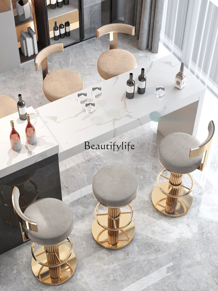 Островный стул легкий роскошный подъемный с вращающейся спинкой высокий барный