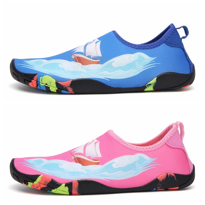 

Kids Water Shoes for Womens Mens Barefoot Quick-Dry Aqua Socks for Beach Swim Surf Yoga Exercise New Translucent Color Soles