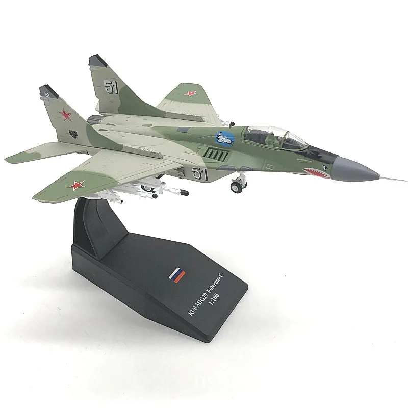 

Модель истребителя из сплава, модель готового изделия, 1:100, русский Mig-29