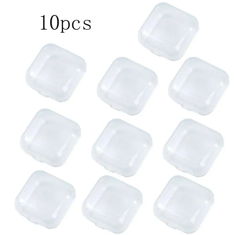 

10Pcs Mini Boxes Square Clear Plastic Jewelry Storage Case Container Packaging Box For Earrings Rings Beads Boxes