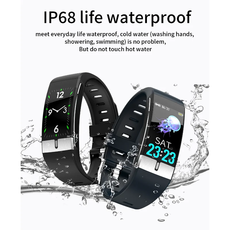 

New E66 Smartwatch for Men Thermometer ECG Blood Pressure Blood Oxygen PPG Waterproof Sports Women Smart Band for iOS Android