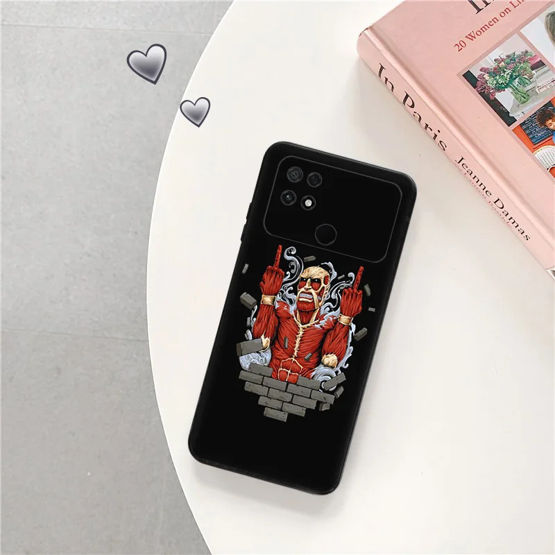 Черный матовый чехол для телефона Xiaomi Poco C61 M5 M5s X5 Pro 5G C51 C50 C40 X4 X3 F5 M4 M3 F3 GT Soft Attack on Titan
