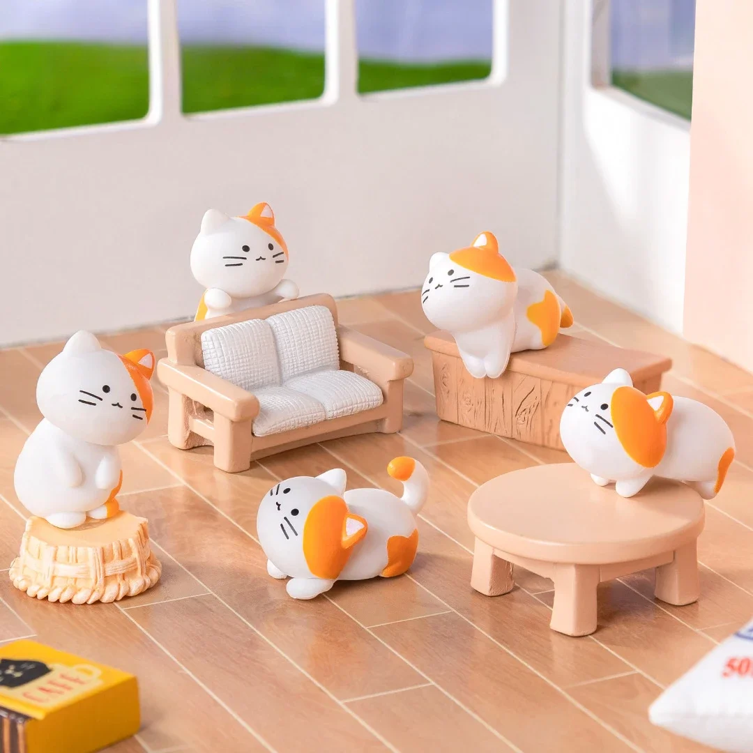 8 шт. смешанные мини-смола милый кот котенок автомобильные миниатюры украшения