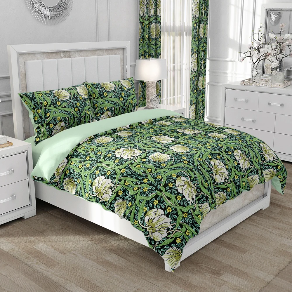 

Nordic Bedding set Linens Duvet cover set King/Euro/240x220 size Bed Set Blanket/Quilt Covers for home floral Bedclothes Green