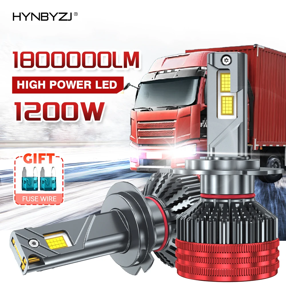 

HYNBYZJ Источник питания 24 В Светодиодная фара для грузовика H7 Супер яркая светодиодная фара H4 H1 H11 9005 9006 Лампа для фары для грузовых автомобилей