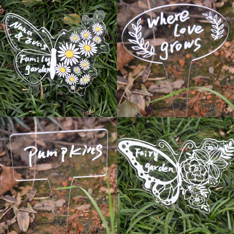 

Groworks Succulents Bonsai Plant Labels Garden Yard Vegetables Acrylic Markers Multifunction Plant Tags Signs for Plants