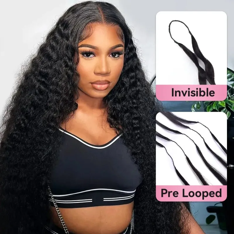 Фото Натуральные цветные волосы Deep Wave Miracle Knots для наращивания крючком, 1 шт./50 г, предварительно связанные, для чернокожих женщин, для самостоятельного создания защитных косичек №1