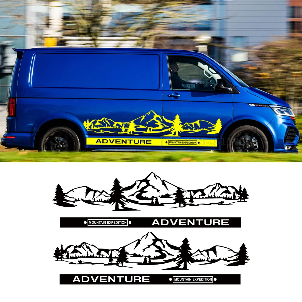 

4Pcs/Lot Car Stickers Decoration Motorhome Camper Van For Volkswagen VW Transporter T4 T5 T6 Multivan Caravelle DIY Decals Decor