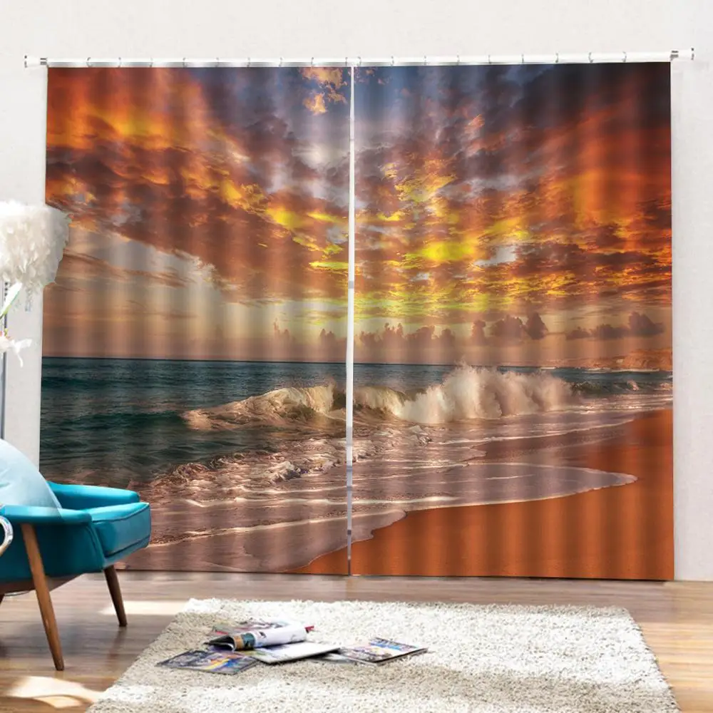 Стереоскопические шторы фото затемняющие оконные роскошные 3D для гостиной