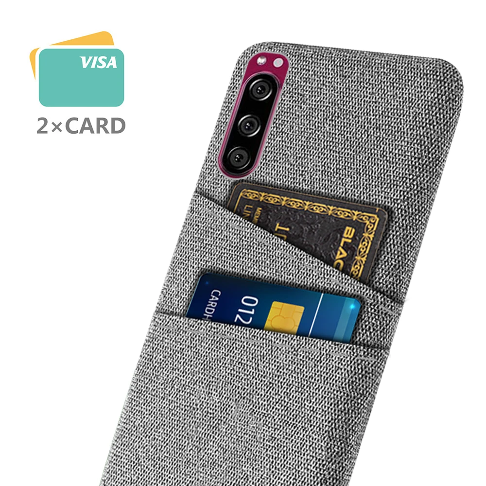 

For Sony Xperia 5 5II 5III Case Luxury Fabric Dual Card Phone Cover For Sony Xperia 5 II 5ii Xperia5 II 5ii 5iii Phone Coque