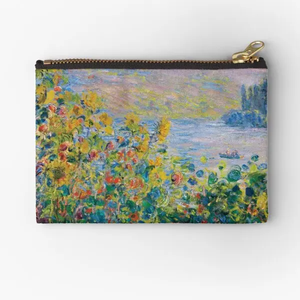 

Claude Monet Flower Beds At Vetheuil Zipper Pouches Women Socks Key Men Wallet Coin Cosmetic Underwear Small Pocket Bag Storage