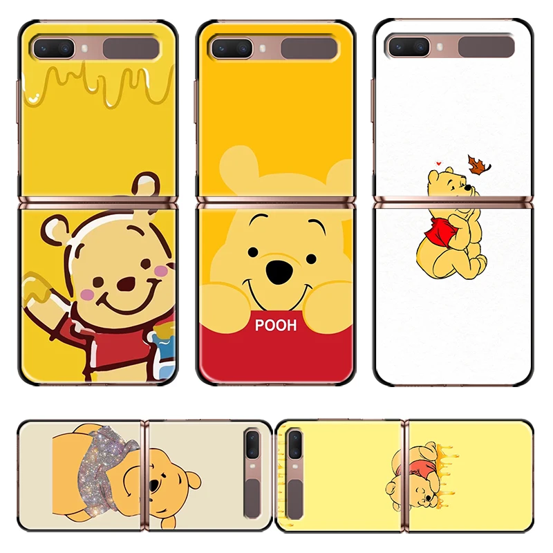 

Shockproof New Folding Mobile Hard Shell Disney Winnie love honey For Samsung Galaxy Z Flip 3 5G Black Fundas Phone Case Capa