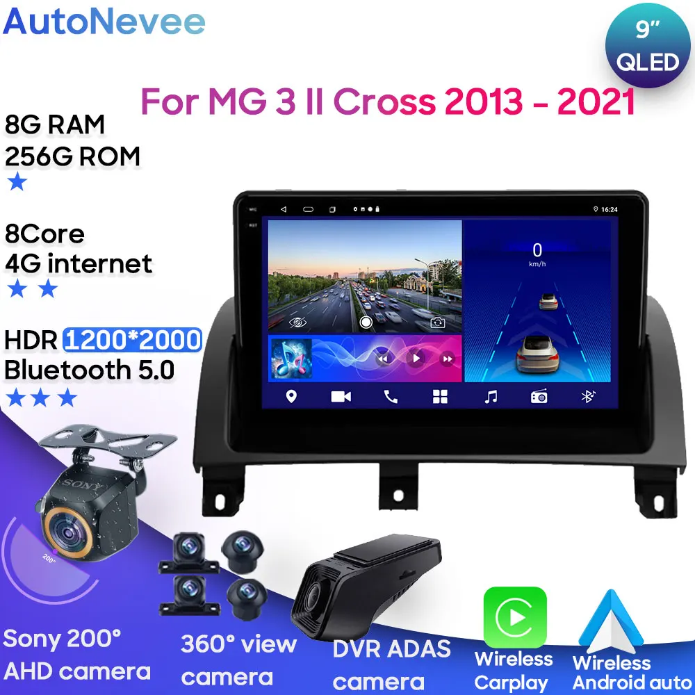 

Android, мультимедийный плеер для MG 3 II Cross 2013-2021, автомобильное стерео радио ЦП, QLED плеер, навигация для Carplay, автомобильное освещение, экран