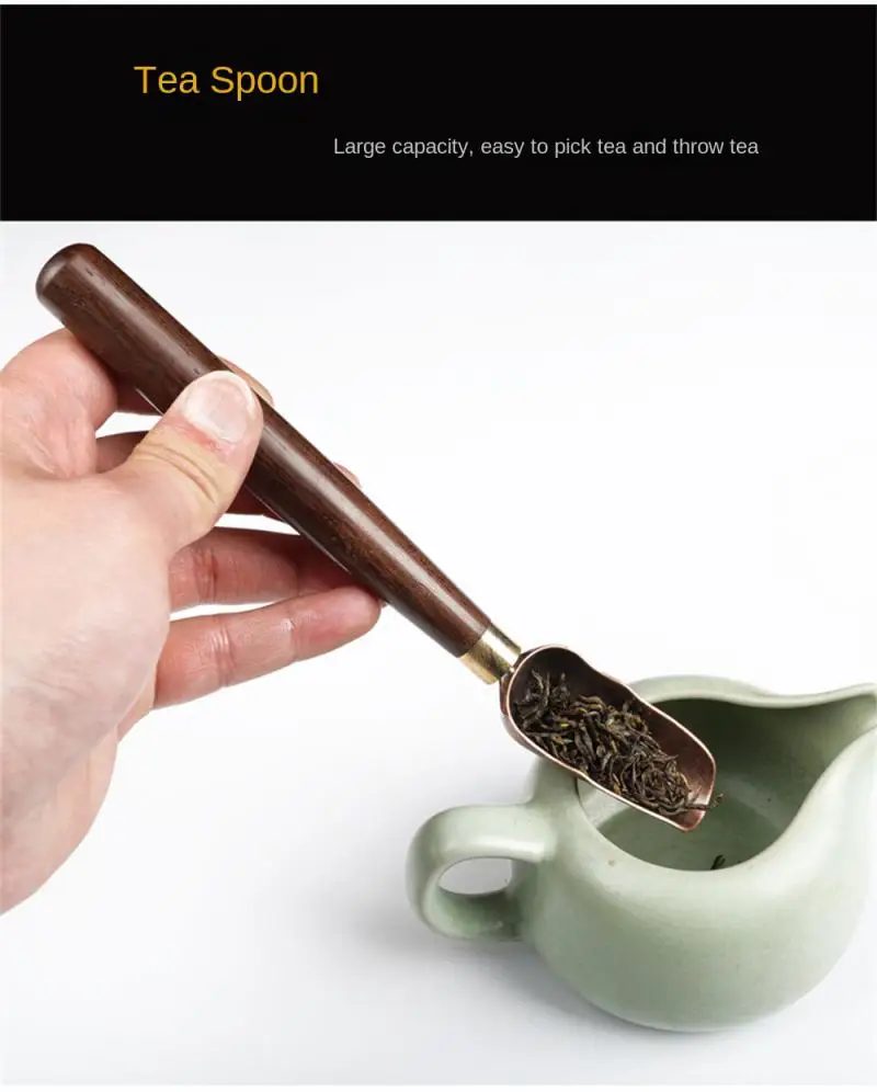 

Ebony Teaspoon Tea Spoon Coffee Spoon Tea Shovel Solid Wood Retro Tea KongFu Ceremony Scoop Utensils Gift Kitchen Accessories