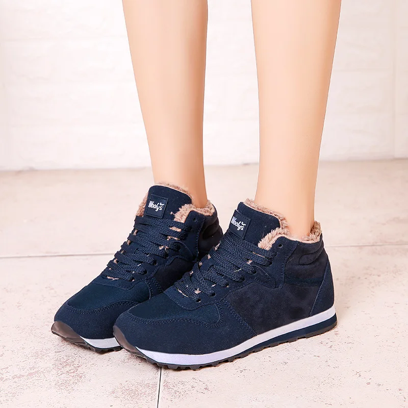 

Snow Women Boots Plush Ladies Shoes Lace-Up Shoes For Women Fur Ankle Boots Platform Fashion Keep Warm Winter Boots Botas Mujer