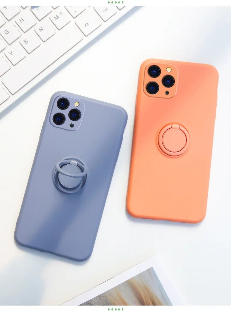 

Silicone phone case fall proof strap 360 degree ring bracket For iphone 6 7 8 11 12 13 Pro Max Xr Xs Max Phone Case