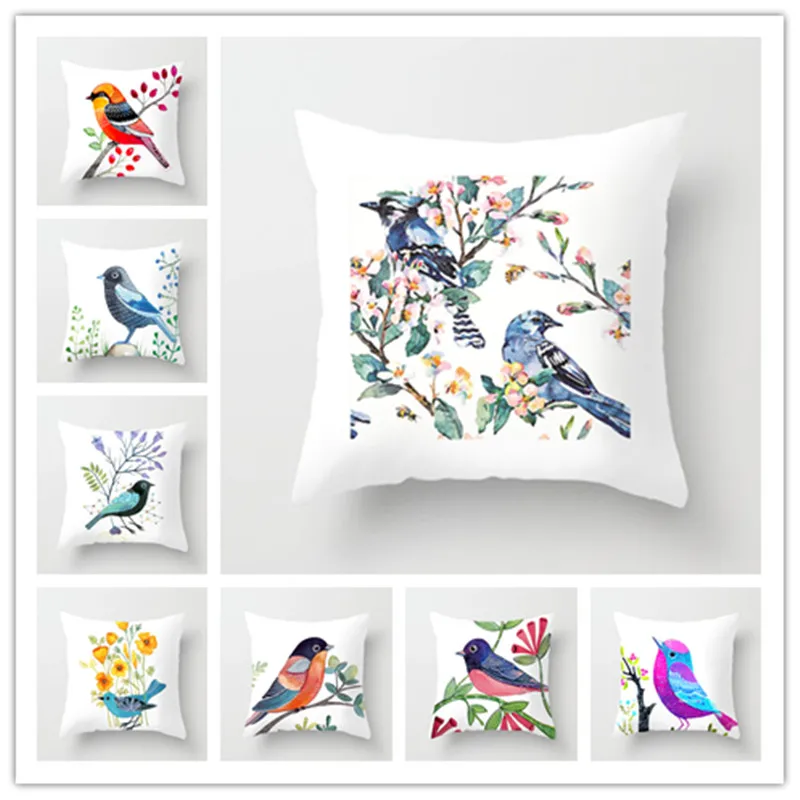 

Creative Thrush Bird Animal Pillowcase Car Sofa Lumbar Pillowcase Bedside Pillowcase pillows decor home pillow case 40*40cm