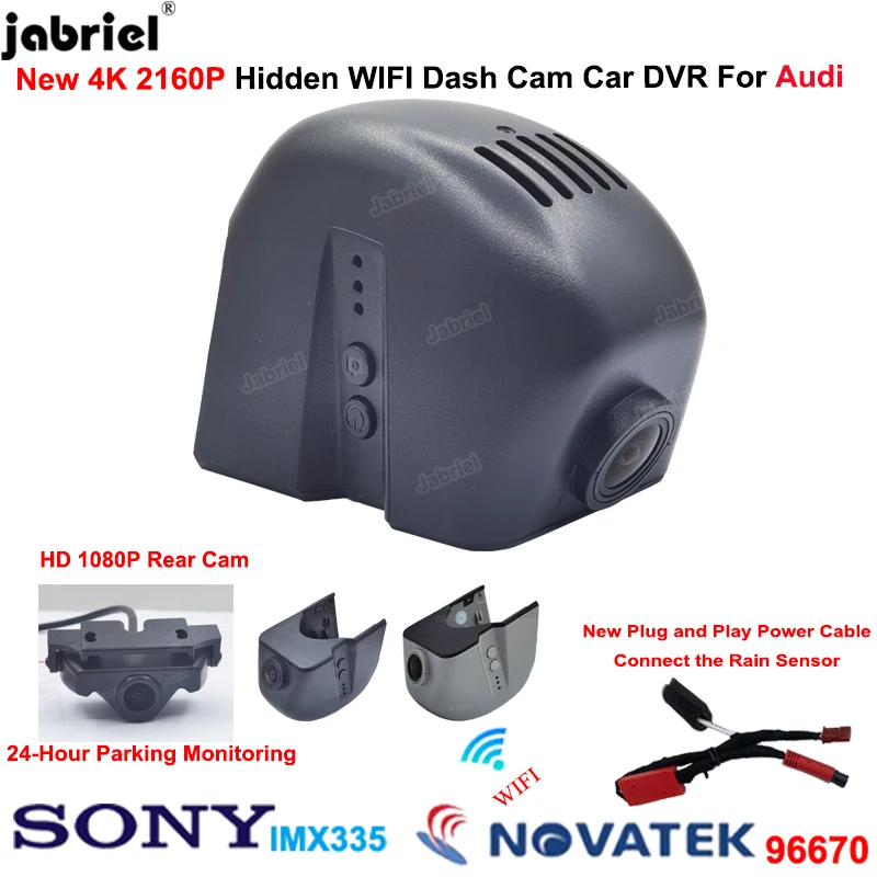 

4K Wifi Car Dvr Dash cam Dual Lens for audi a3 a4 a5 a6 a7 a8 q3 q5 q7 rs3 rs4 rs5 rs7 tt 8n 8s b5 b6 b7 b8 b9 8v c5 c6 c7 8p