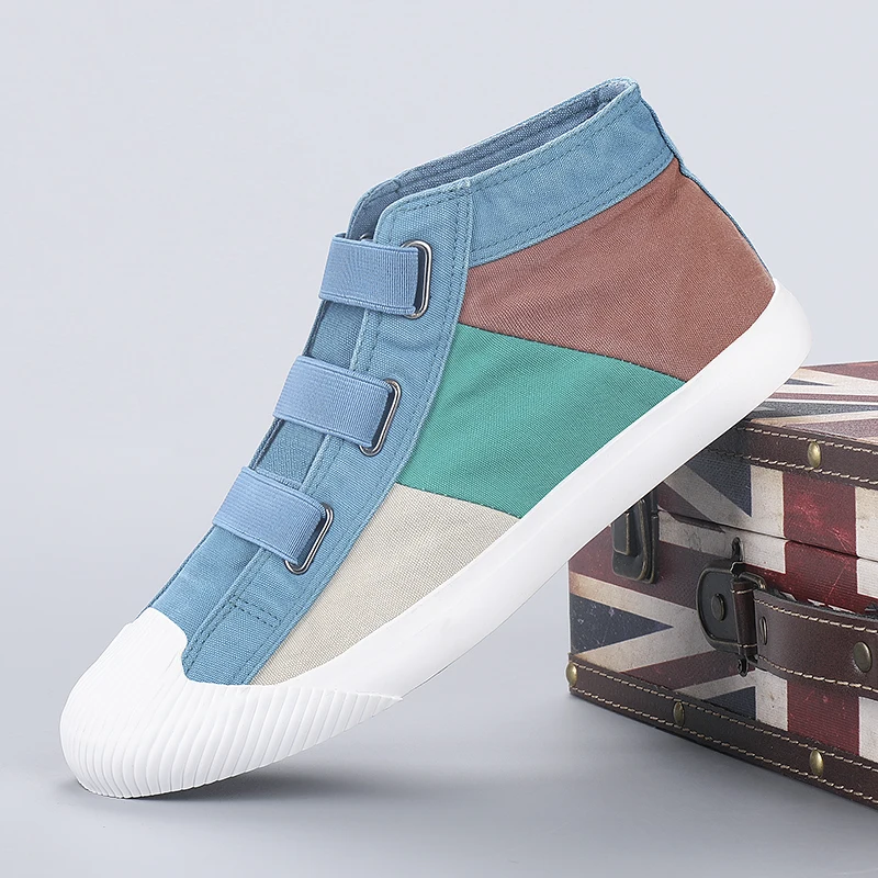 Мужские текстильные кроссовки синие дышащие легсветильник с высоким берцем