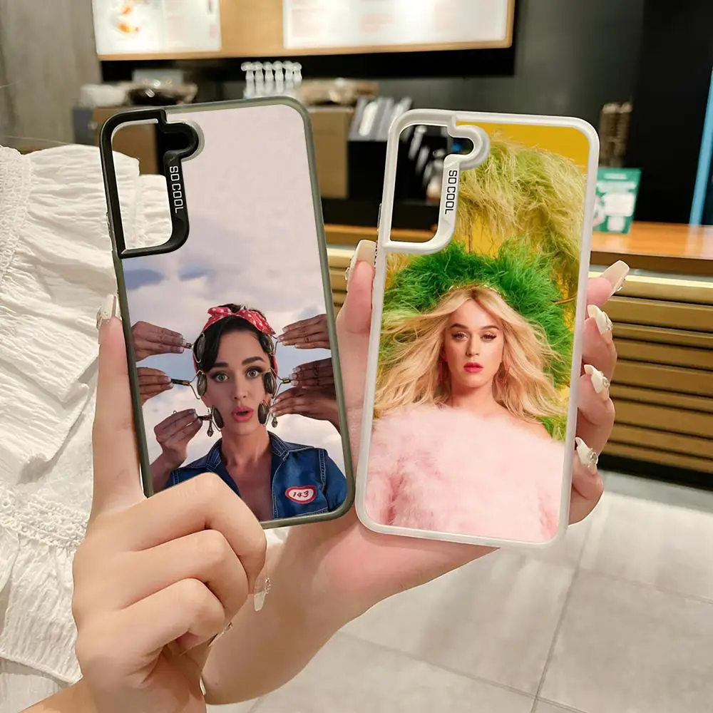 Фото Чехол для телефона Singer K-Katy P-Perry MAISTO, цветной серебристый чехол для Samsung Galaxy S21 S22 S23 S24 S25Note20 Ultra Plus Fe №1