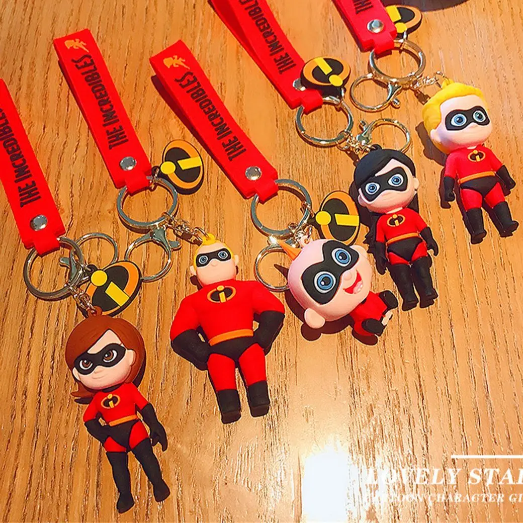 

2022 Disney The Incredibles Keychain Cartoon Jack Parr Figure Keyring Fashion Ornament Car Pendant Gifts for Friends Cute Hots