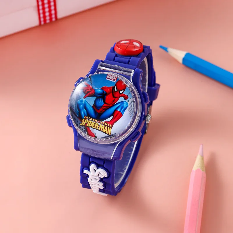 

MARVEL New 3D Spiderman Children's Watch for Boys Silicone Strap Quartz Kids WristWatch Clock relogio infantil montre enfant