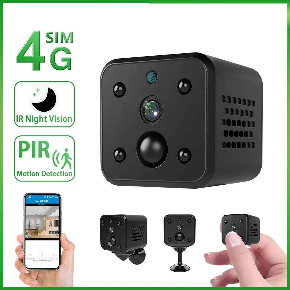 

5MP 4G Mini Camera PIR Motion Detection Built in Battery Home Security Surveillance Camera IR Night Vision Baby Monitor 4G Cam