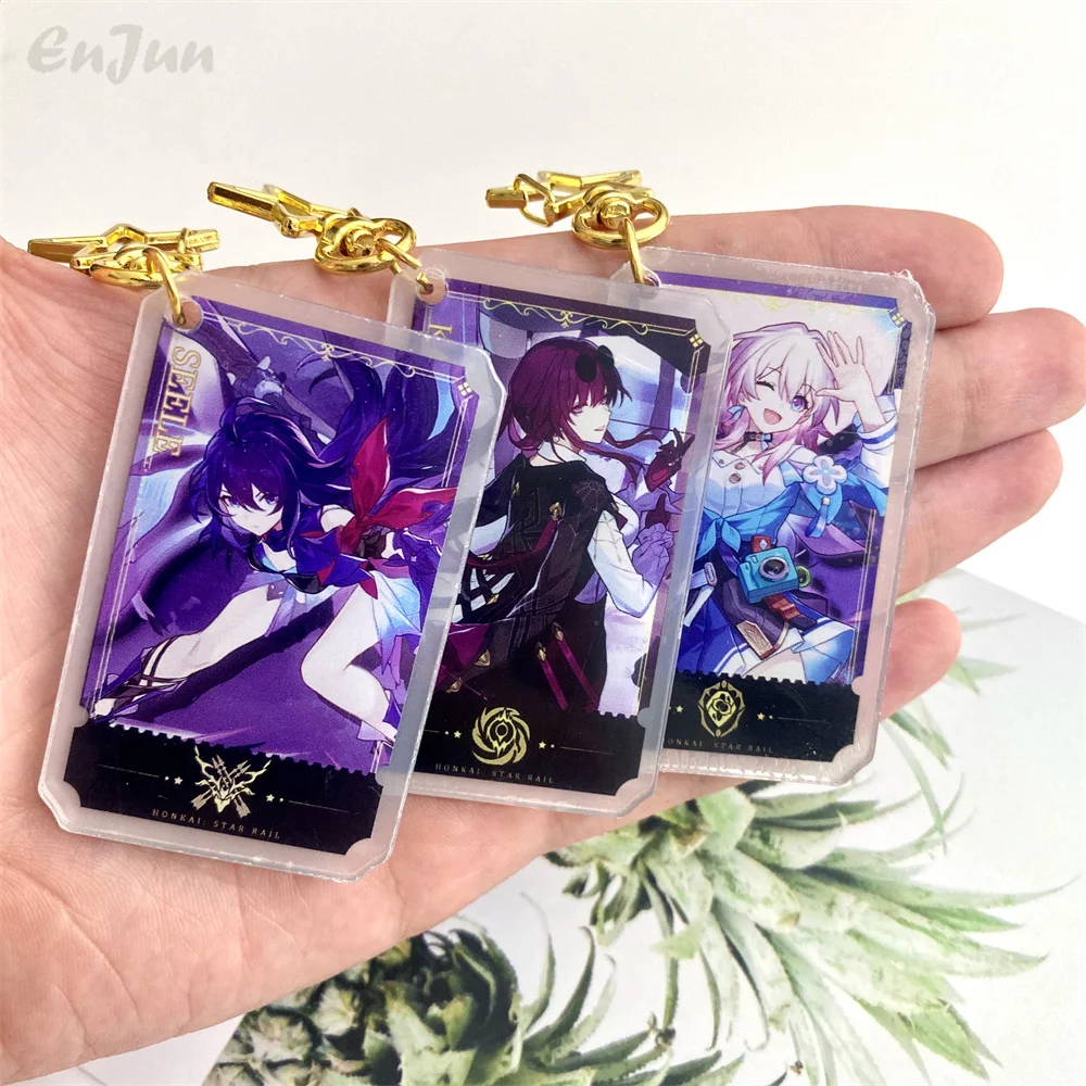 

Game Honkai: Star Rail Keychain March 7th Kafka Seele Dan Heng Key Chain Women Accessories Anime Keyrings Pendant Prop Badge Man