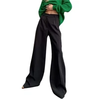 40hot women pants solid color wide leg summer temperament slim fitting pants for beach