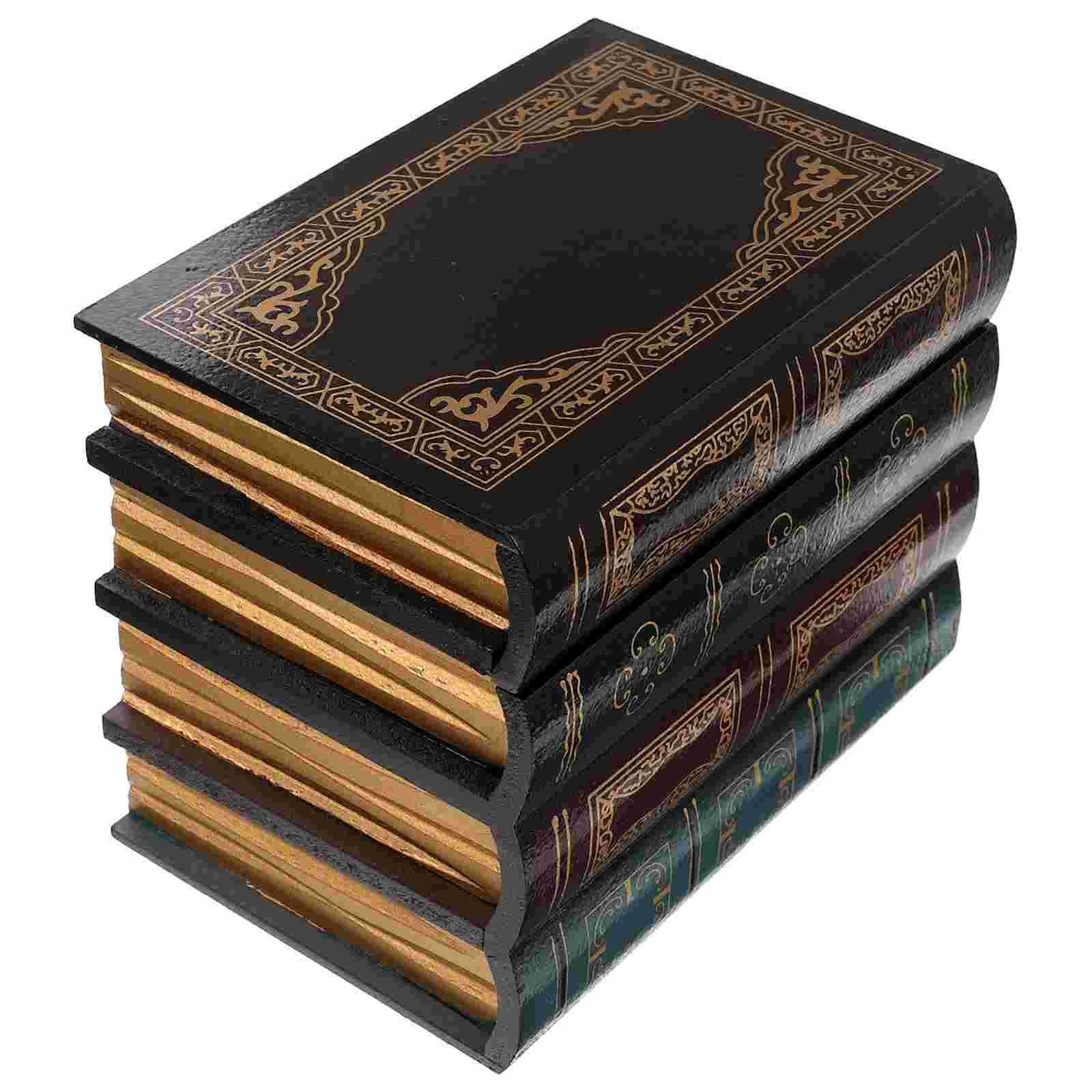 

Model Decorative Book Office Wooden Bookshelf Treasure Tabletop Crafts