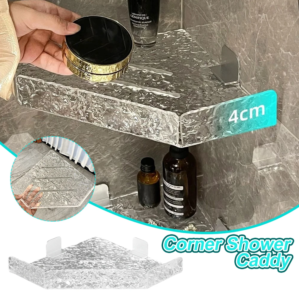 

Bathroom Storage Rack Wall Mount Corner Shelf Shower Holder Shampoo Rack Makeup Storage Organizer Bathroom Wall Corner Shelf