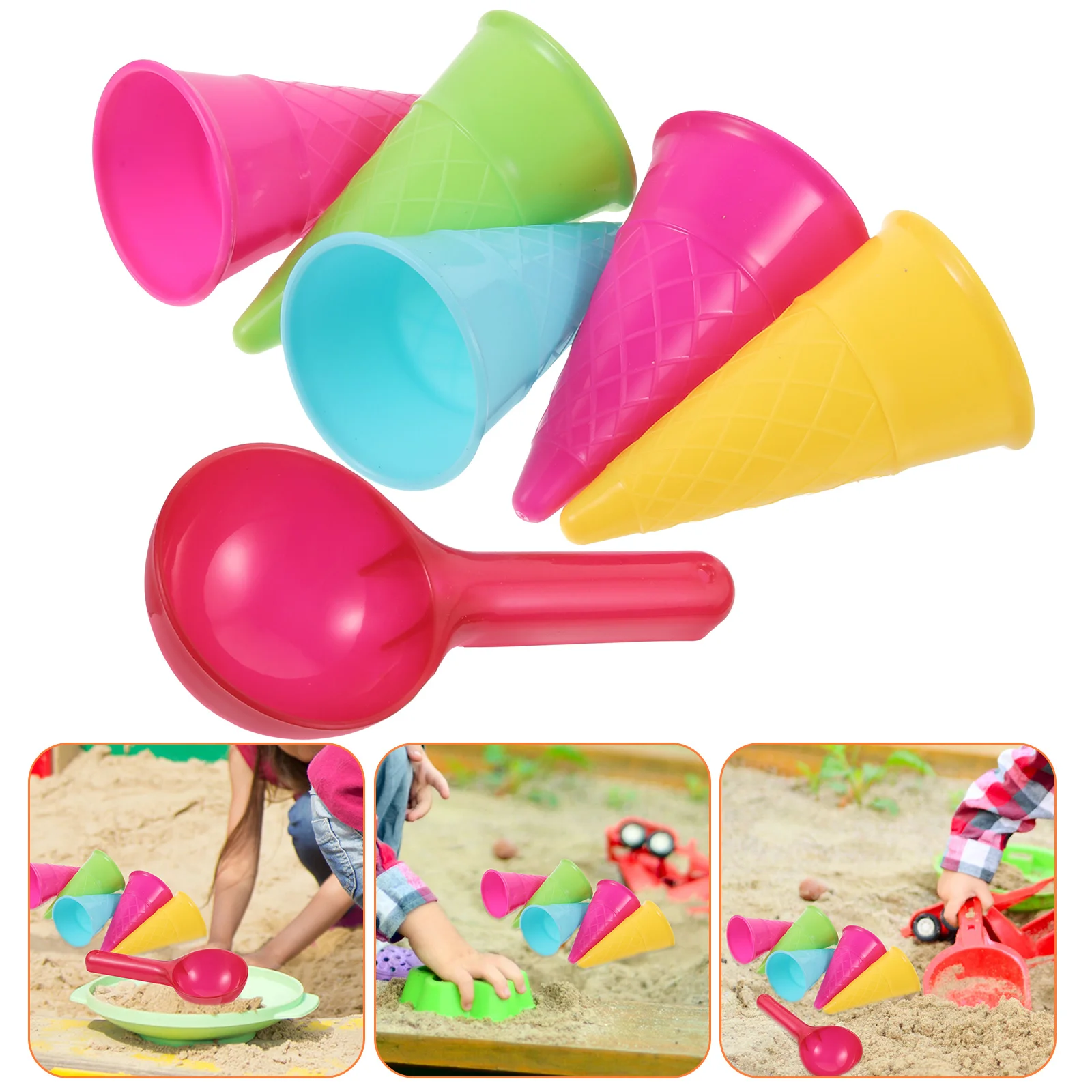 

6pcs Beach Sand Toys, Sand Molds Set, Sand Toys, Cones Scoop for Kids Beach Toys ( )