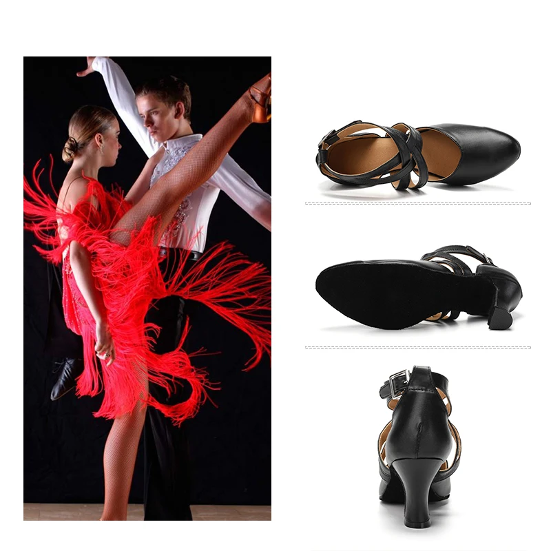 DKZSYIM Women Dance Shoes Ladies Girls Ballroom Latin Shoes Modern Jazz Comfortable Close Toe Dance Sneakers Middle Heel 4cm-7cm