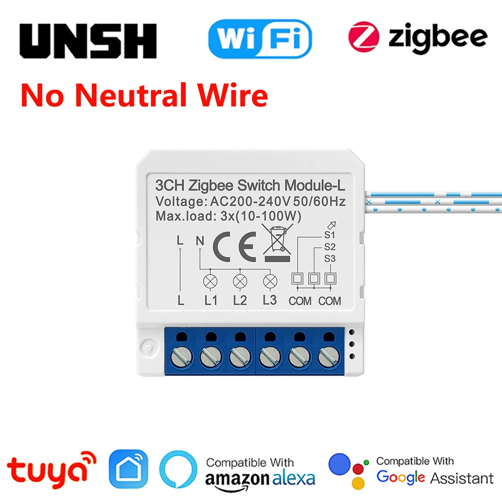 Умный выключатель Tuya 1/2/3Gang с Wi-Fi Умный выключатель Tuya 1/2/3Gang с Wi-Fi