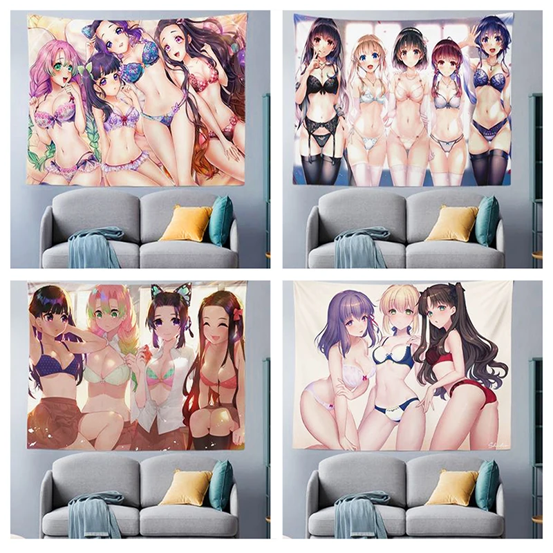 

Anime Sexy Girl Tapestry Japan Anime Wall Hanging Kawaii Lovely Wall Boys Girls Dormitory Bedroom Home For Home Decor Coupons