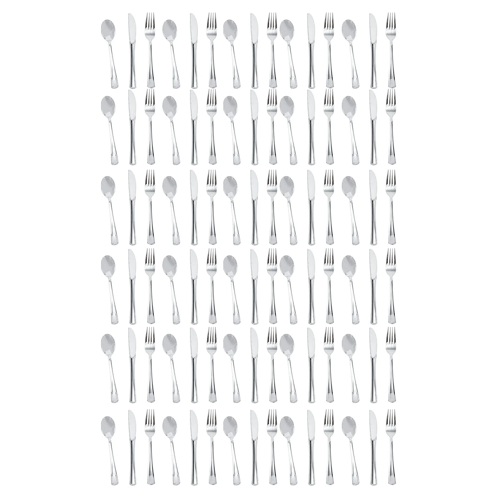 

Set Party Spoons Cutlery Flatware Fork Utensils Spoon Disposable Eatingdinner Utensil Silver Silverware Soup Forks Cake Serving