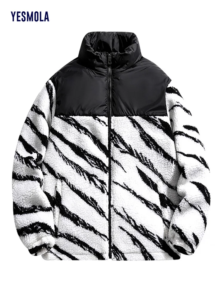 Men Lamb Wool Coat Men's Plus Velvet Thick Winter Padded Jacket Casual New Korean Loose Warm Cotton Outerwear 2022