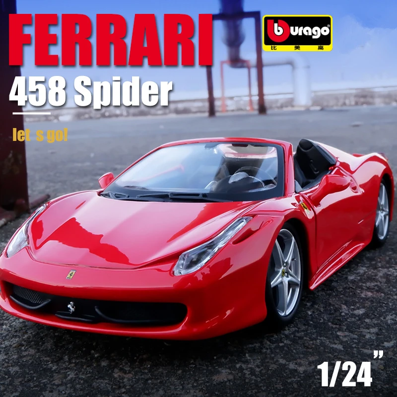 1:24 Ferraris 458 паук трансформируемая модель спортивного автомобиля из сплава