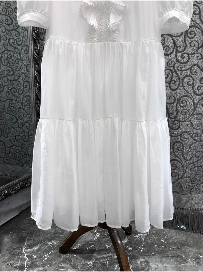 Женское пляжное платье с V-образным вырезом и оборками