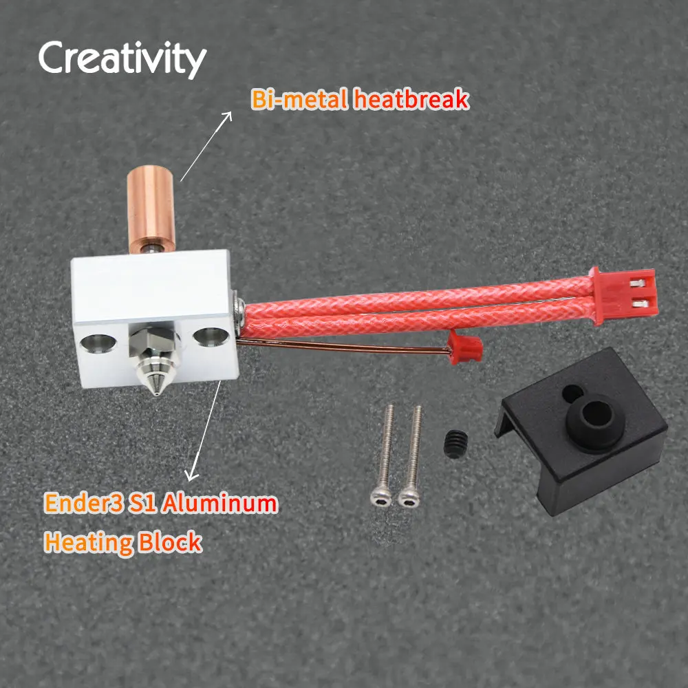 Ender 3 S1 Heater Block Kit High Temperature Copper Plated Heating Block Thermistor For Ender-3S1 Pro/Sermoon V1 Ender 3 S1 Heater Block Kit High Temperature Copper Plated Heating Block Thermistor For Ender-3S1 Pro/Sermoon V1